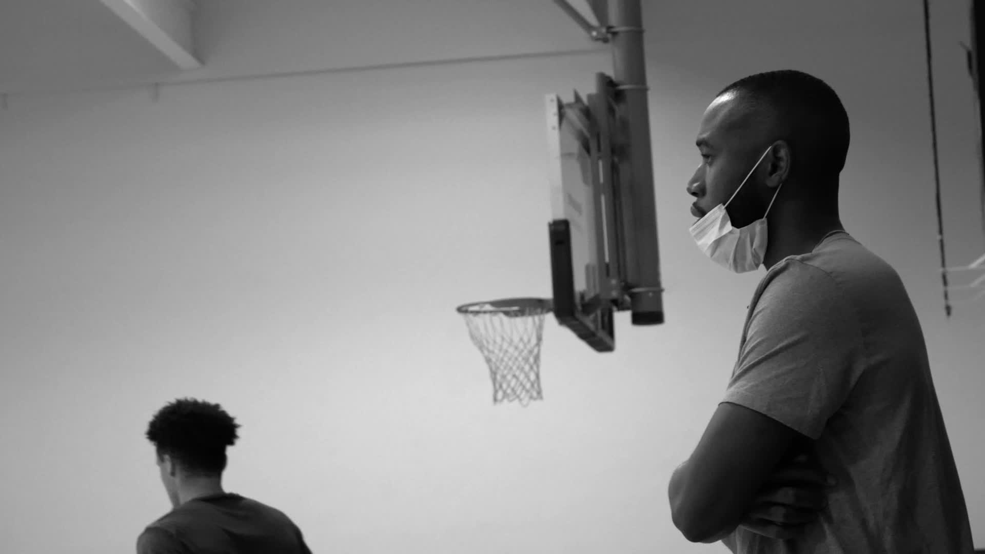 Intro video for Just Watch Sports featuring coaches leading basketball training sessions and explaining the online curriculum and in-person programs